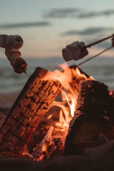 sunset bonfire