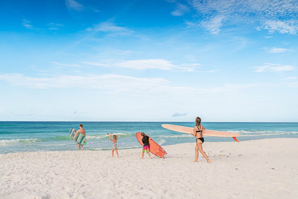 vacationers at the beach