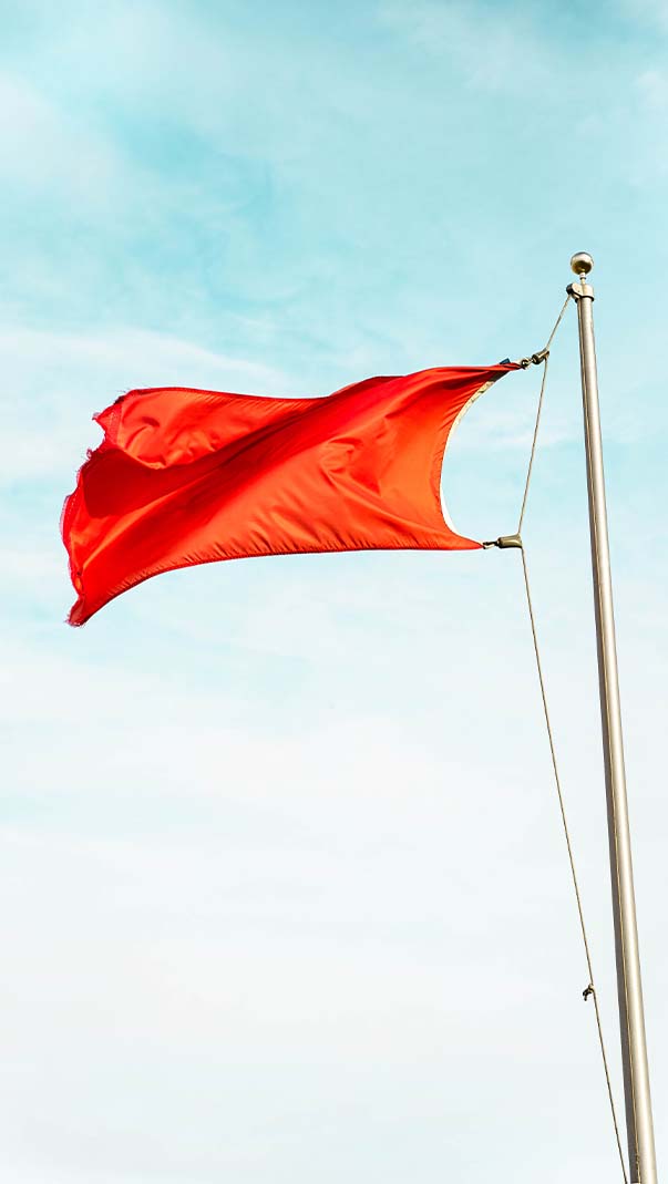 red beach flag